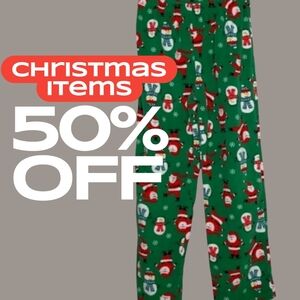 CARTER'S Christmas Green Fleece PJ Pants Kids Size 8